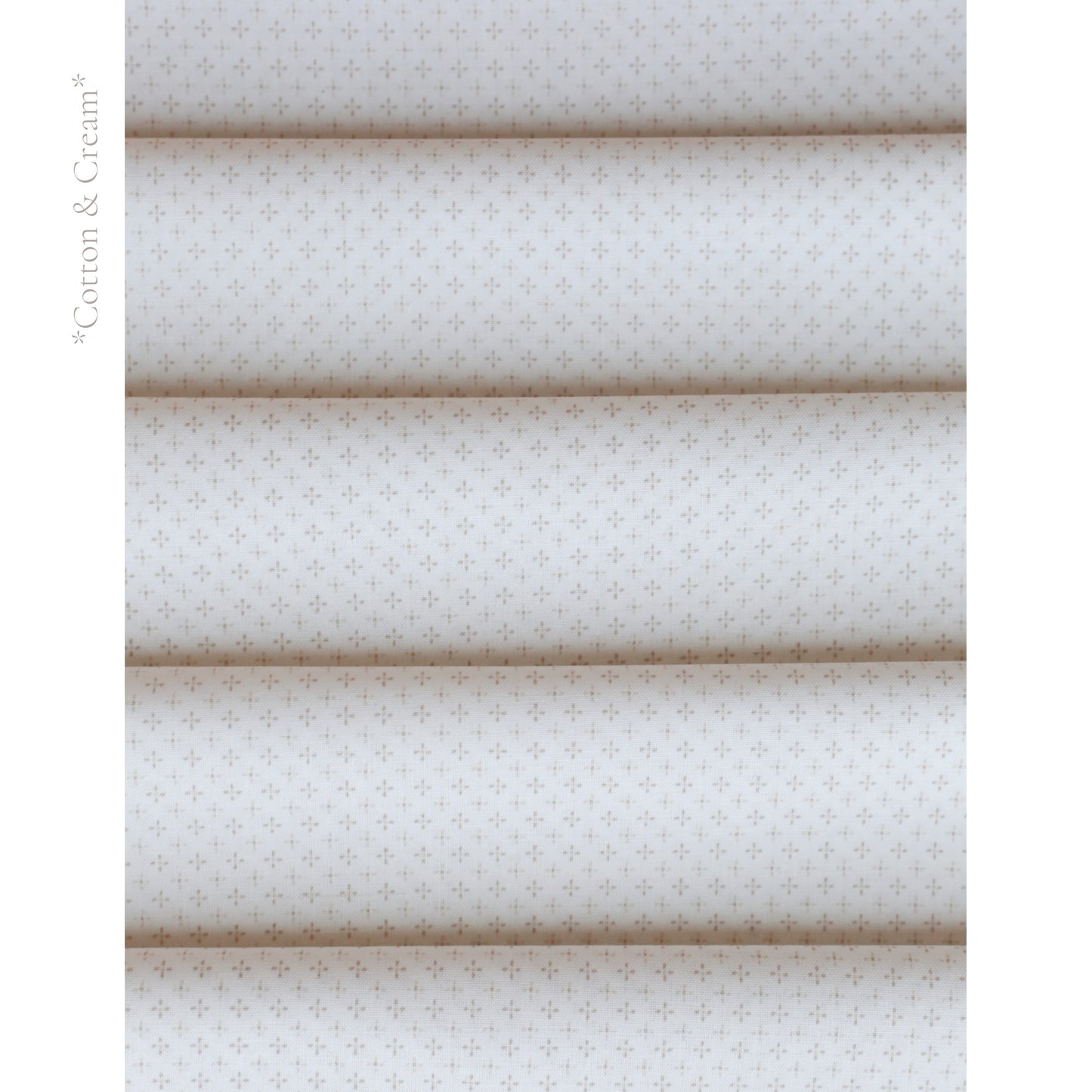 Cotton and Cream fabric palette by Social Heirloom – all creamy white tones in soft, neutral cottons used for handmade name and birthday garlands, perfect for timeless gifts, nurseries, and first birthdays