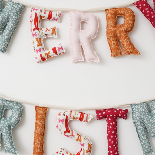 *Clementine Christmas* Handmade Merry Christmas Garland