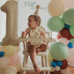 Little felt garland hung at a real birthday party