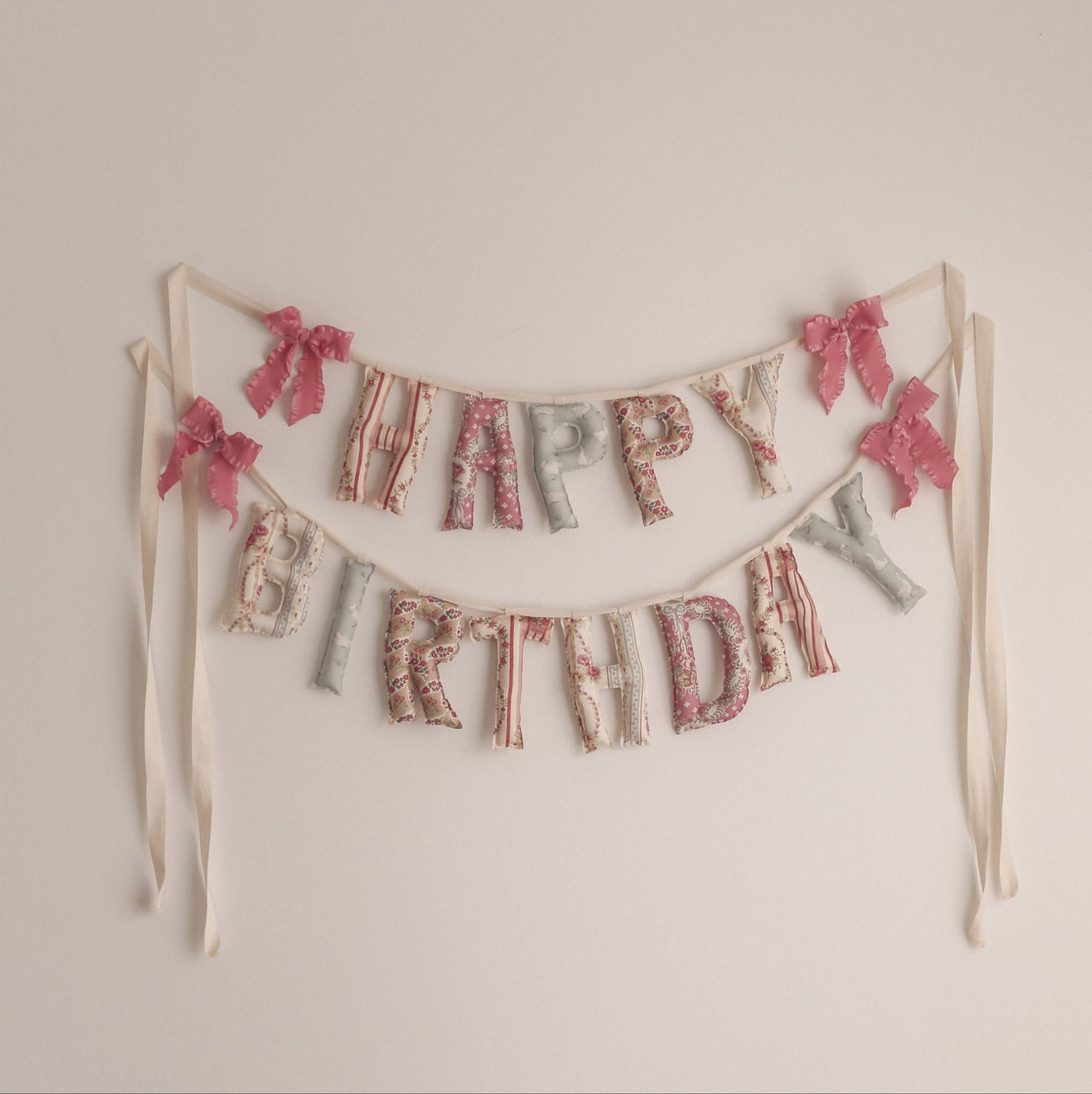 (NAME PENDING) Pink Vintage Handmade Birthday Garland