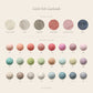 Little Felt Garland color chart with six letter colors and 24 felt ball colors, A1 to C8