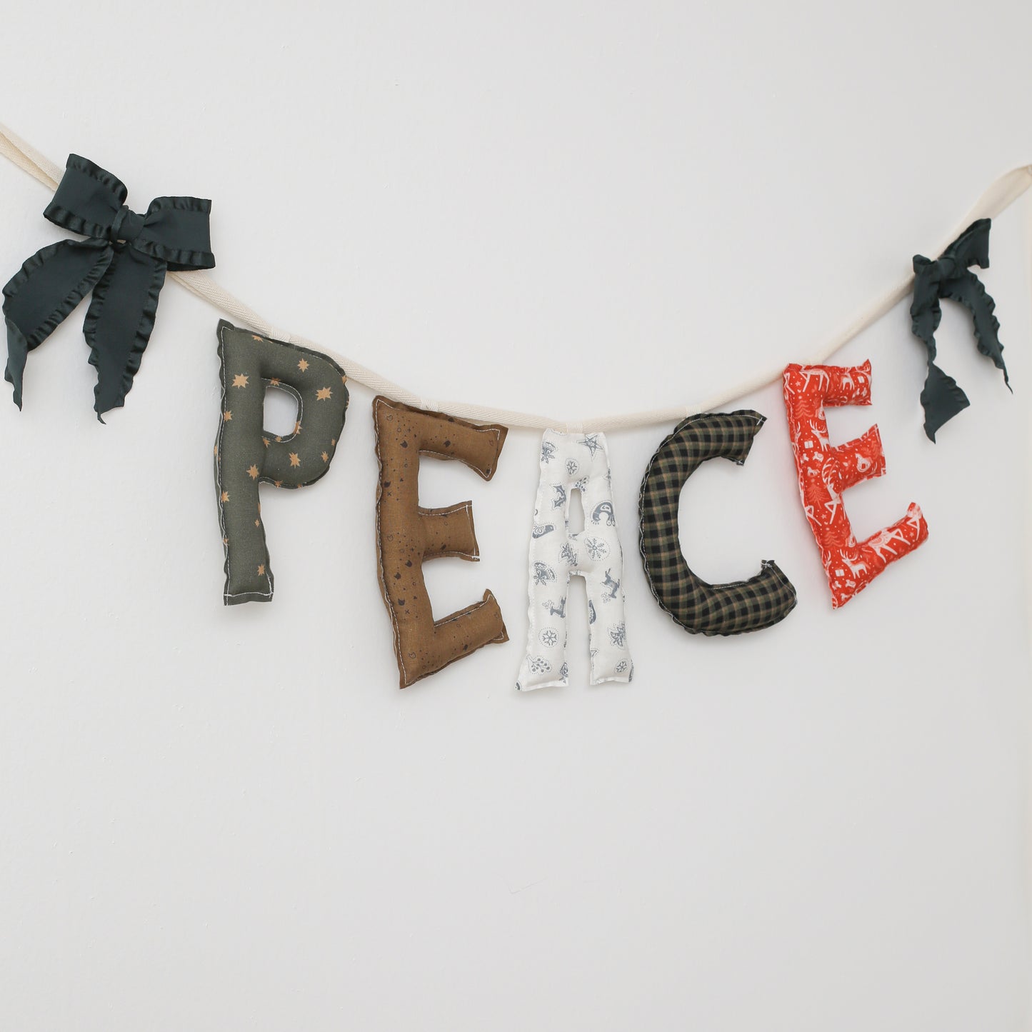 *Gingerbread Cabin* Handmade Peace Garland