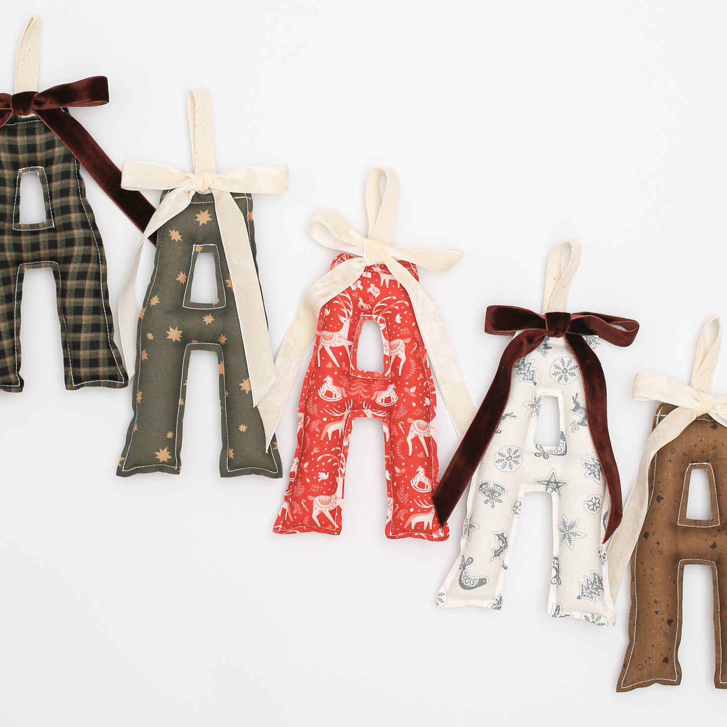 Custom Letter Ornament for Stockings or Trees *Gingerbread Cabin* Palette
