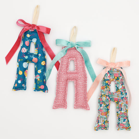 Custom Letter Ornament for Stockings or Trees *Tinsel Town* Palette