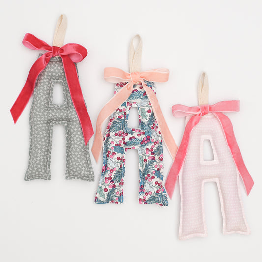 Custom Letter Ornament for Stockings or Trees *Winterberry Lane* Palette