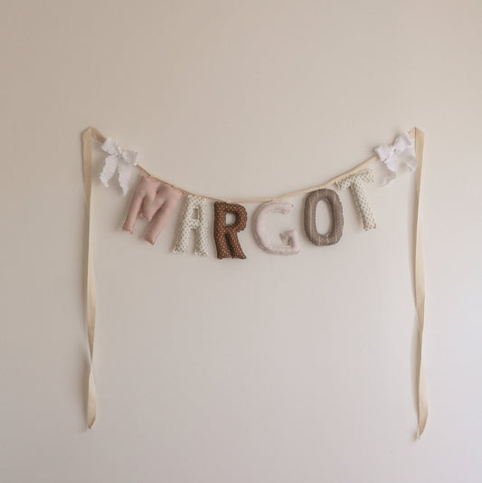 **Rose & Linen** Custom Handmade Name Garland