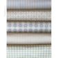 Huckleberry fabric palette by Social Heirloom: soft blue stripes, sage gingham and sweet little checks in blue, green and oat