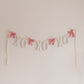 XO Valentines *White & Pink* Handmade Garland